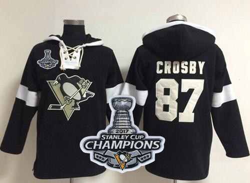 Penguins #87 Sidney Crosby Black Stanley Cup Finals Champions NHL Pullover Hoodie